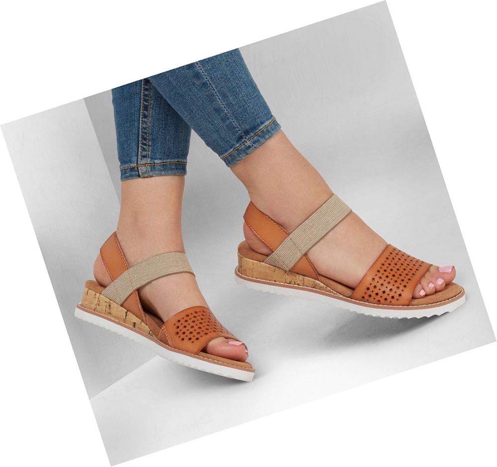 Sandalias Skechers BOBS Desert Kiss - Triple Scoop Mujer Marrones | 51T6K_AR