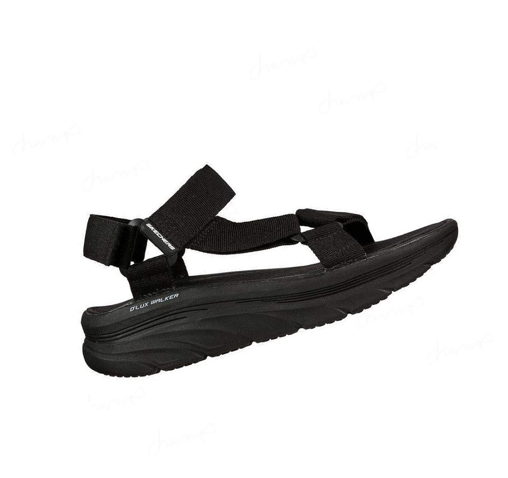 Sandalias Skechers D'Lux Walker Hombre Negras | 6533A_AR