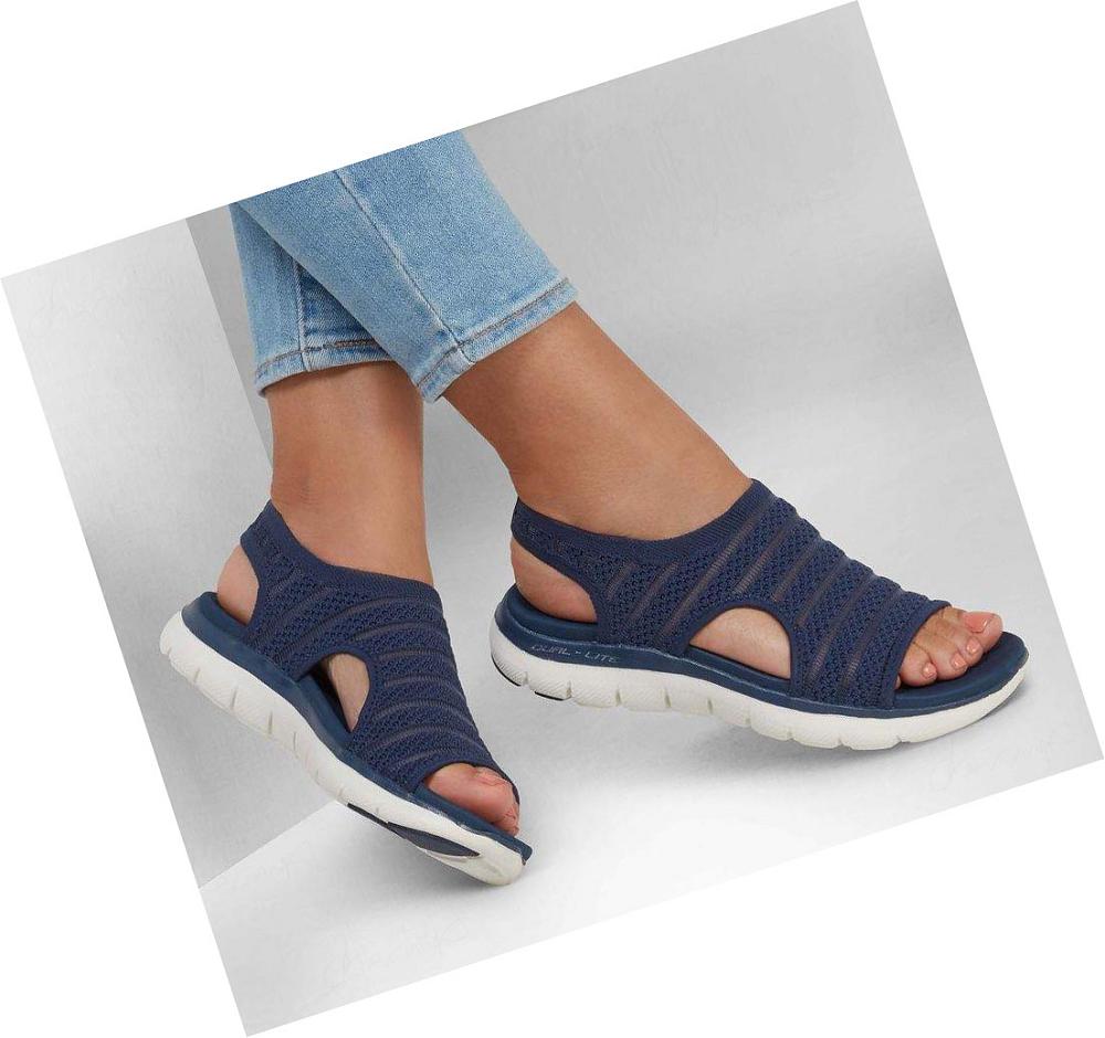 Sandalias Skechers Flex Appeal 2.5 - Boldest Mujer Azul Marino | A6550_AR