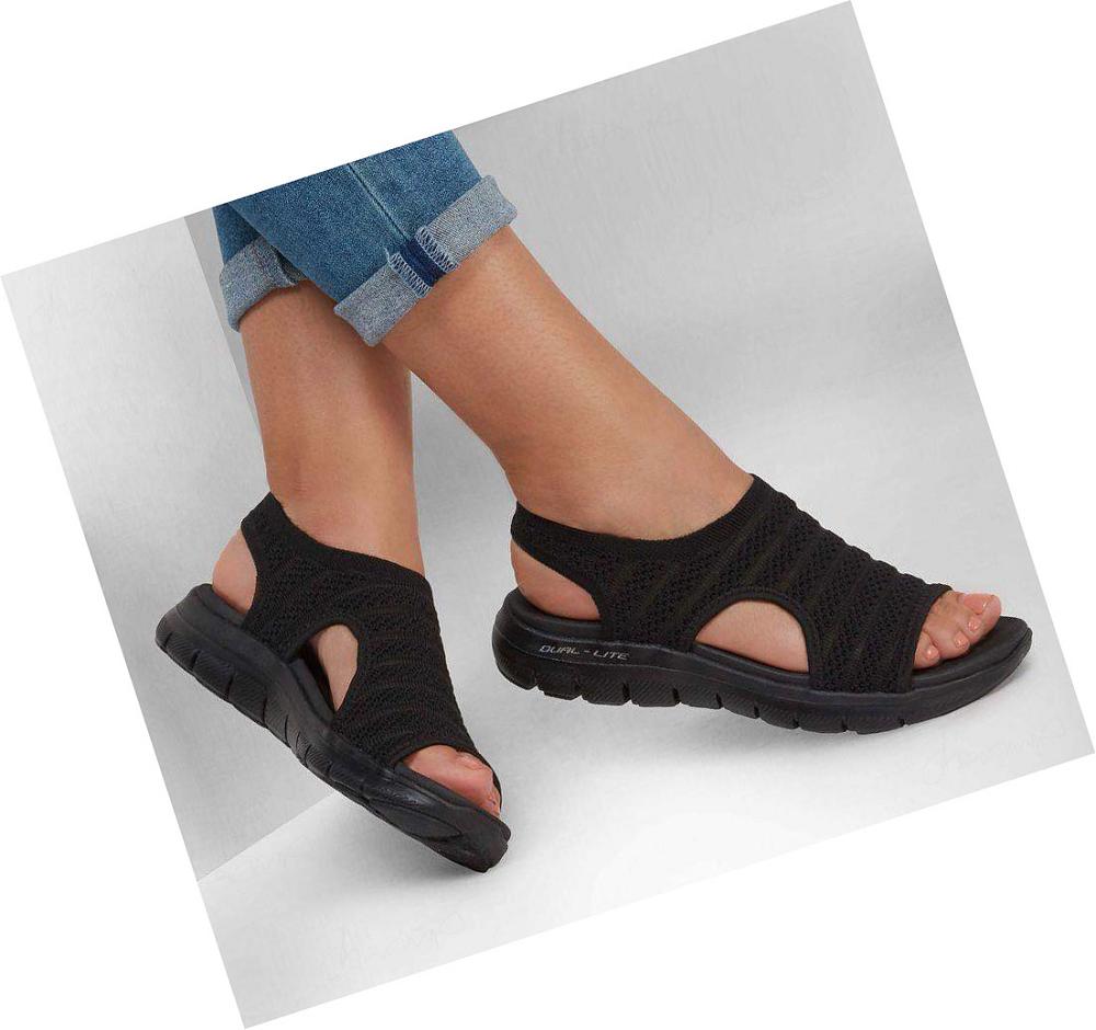 Sandalias Skechers Flex Appeal 2.5 - Boldest Mujer Negras | A66T8_AR