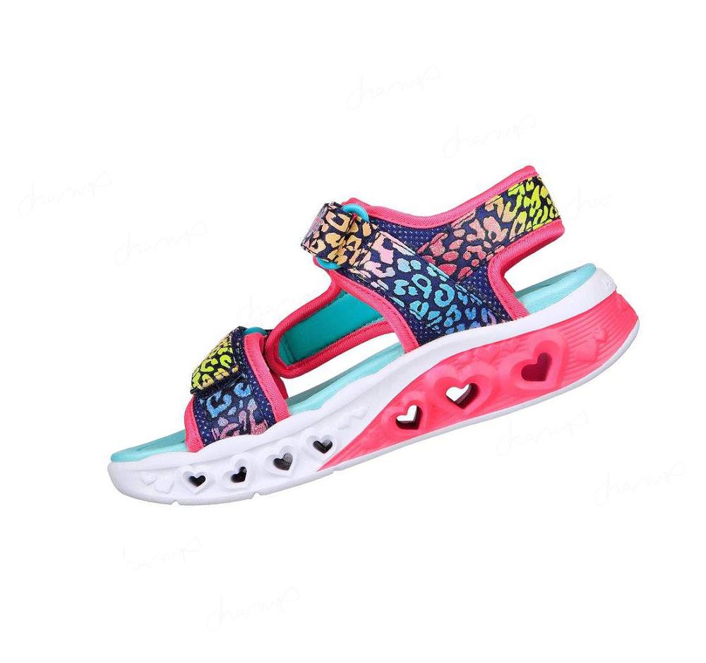 Sandalias Skechers Flutter Heart Niña Azul Marino Multicolor | 5095Q_AR