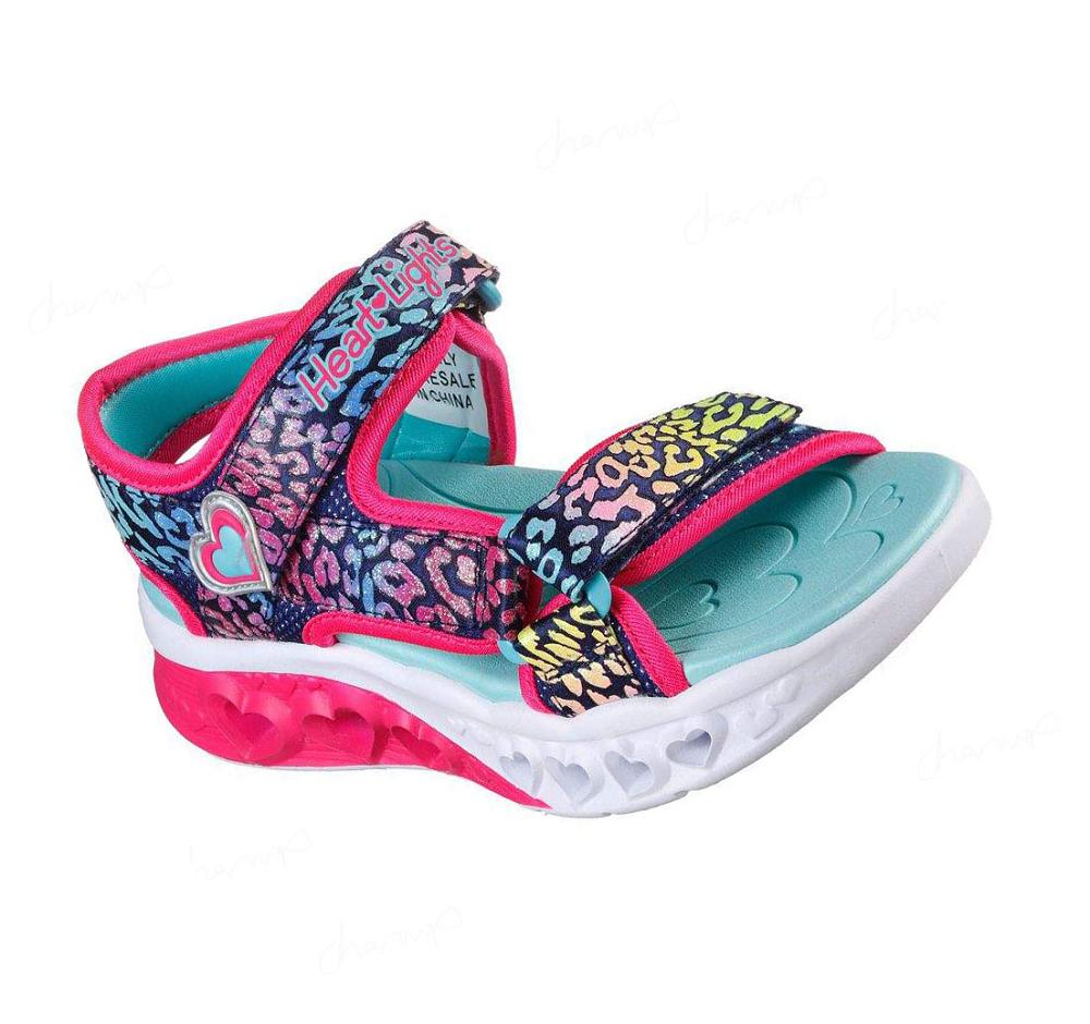 Sandalias Skechers Flutter Heart Niña Azul Marino Multicolor | 5095Q_AR