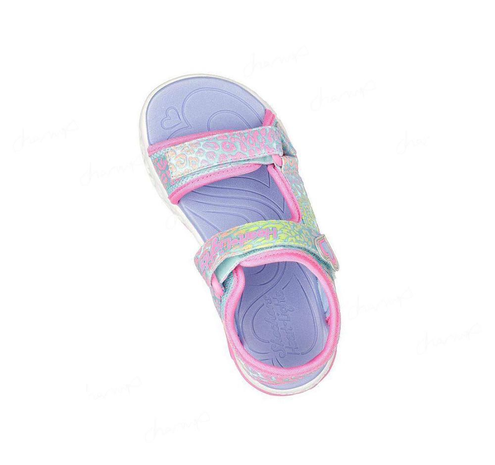 Sandalias Skechers Flutter Heart Niña Turquesa Multicolor | 50T0A_AR