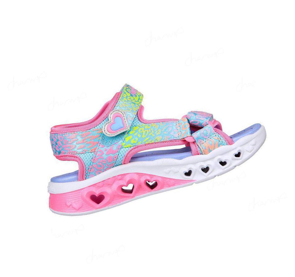 Sandalias Skechers Flutter Heart Niña Turquesa Multicolor | 50T0A_AR