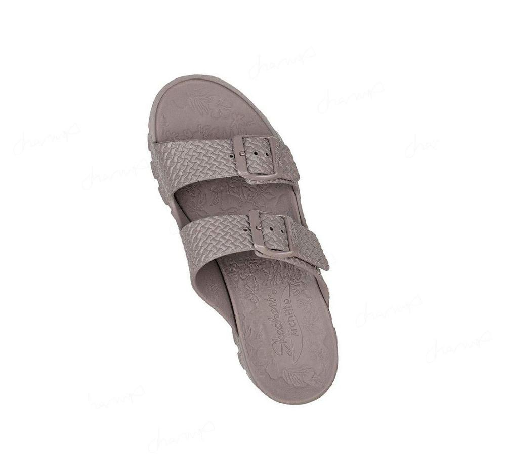 Sandalias Skechers Foamies: Arch Fit Footsteps - Hi'Ness Mujer Gris Oscuro Marrones | A16TA_AR