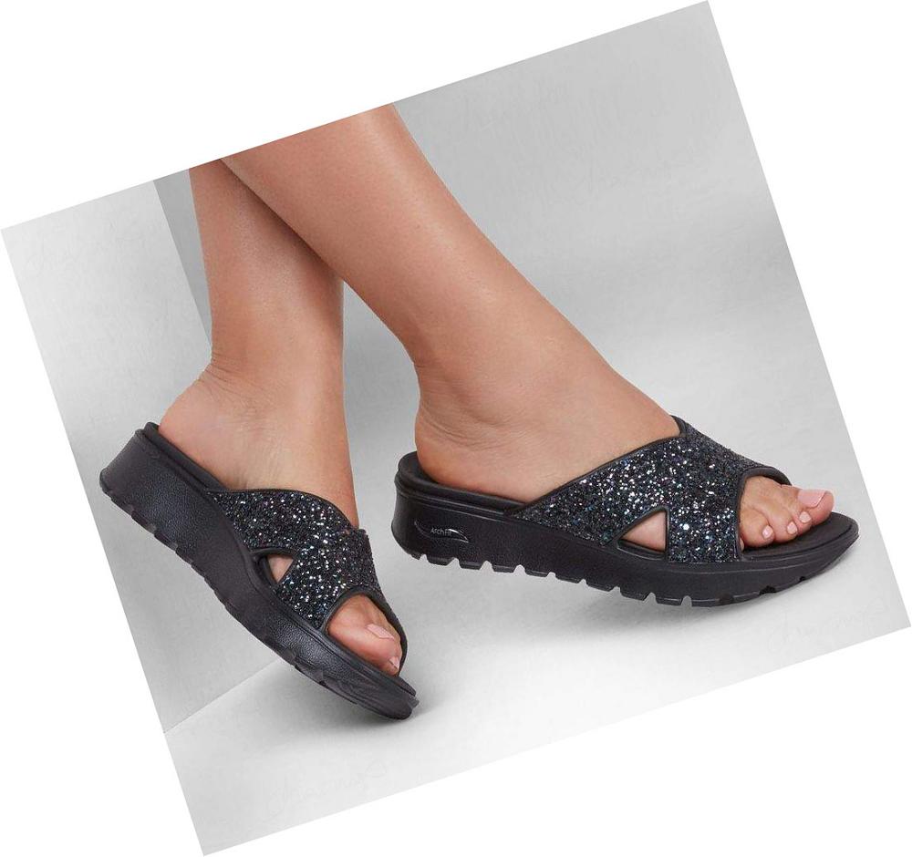 Sandalias Skechers Foamies: Arch Fit Footsteps - Dazzled Girl Mujer Negras | A180R_AR