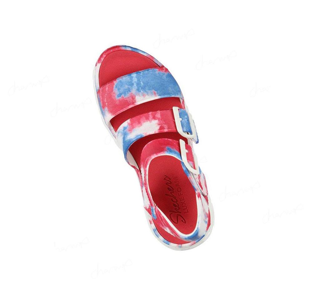 Sandalias Skechers Foamies: D'Lites 2 - Miss Independent Mujer Blancas Azules | A0050_AR