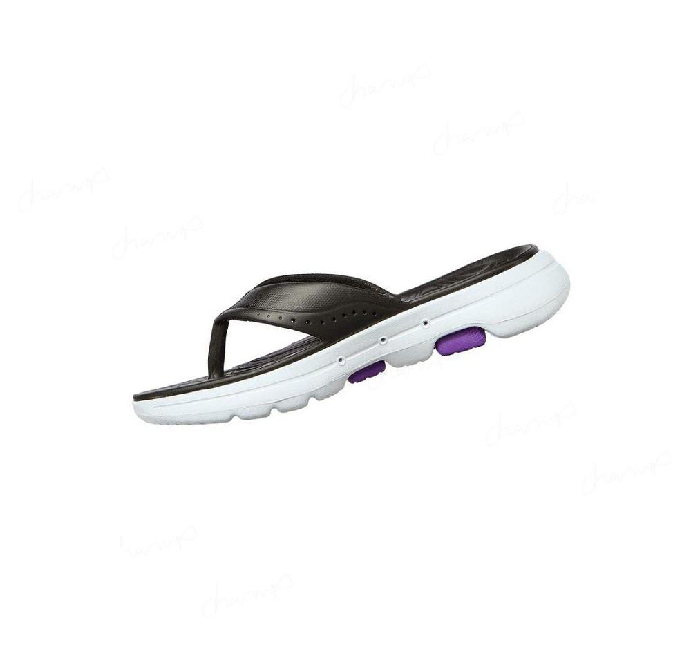 Sandalias Skechers Foamies: GOwalk 5 - Bali Mujer Negras Blancas | A31T0_AR