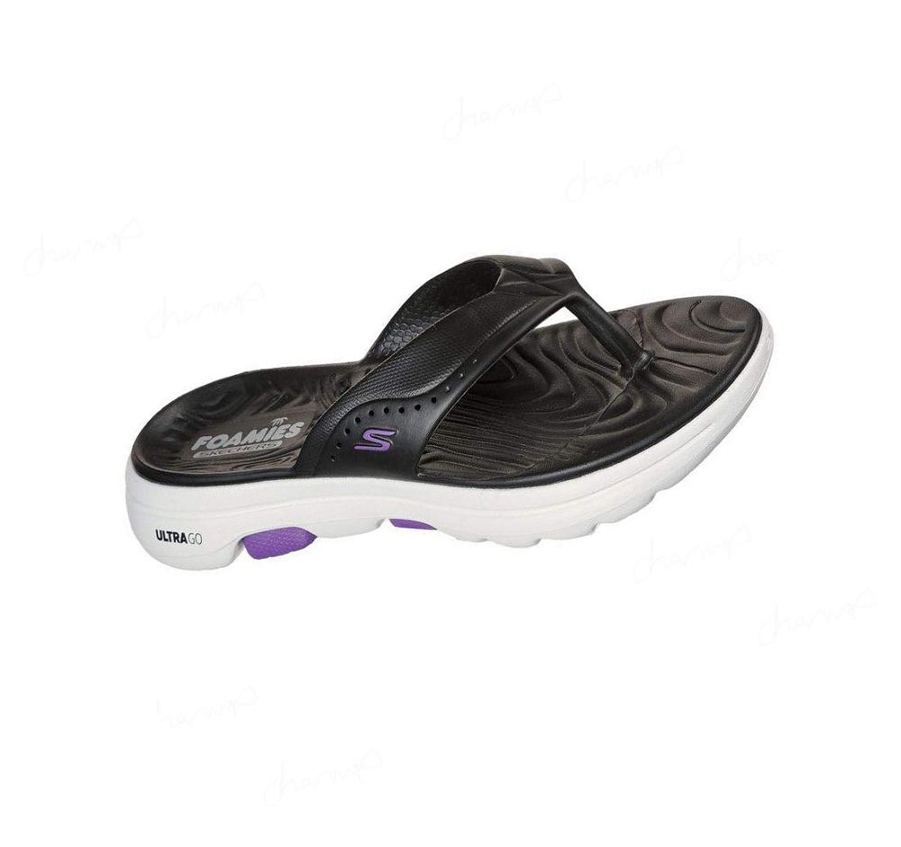 Sandalias Skechers Foamies: GOwalk 5 - Bali Mujer Negras Blancas | A31T0_AR