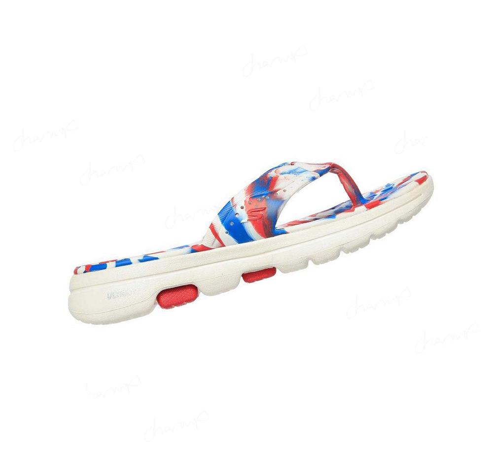 Sandalias Skechers Foamies: GOwalk 5 - Merica Sweets Mujer Blancas Azules | A028A_AR