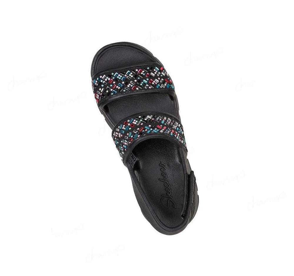 Sandalias Skechers Footsteps - Lil Glam Party Niña Negras | A8T0L_AR