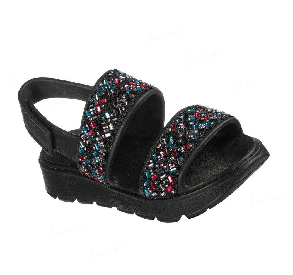 Sandalias Skechers Footsteps - Lil Glam Party Niña Negras | A8T0L_AR