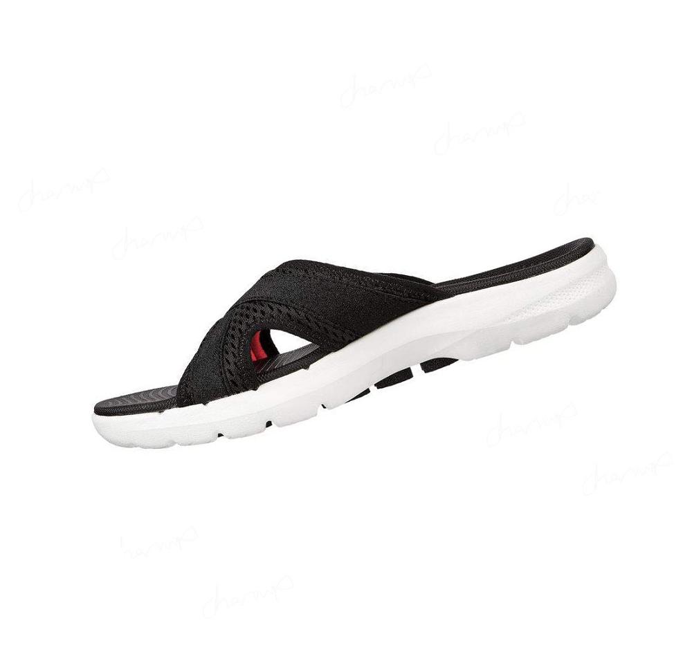 Sandalias Skechers GO WALK 6 - Beach View Mujer Negras Blancas | A803E_AR