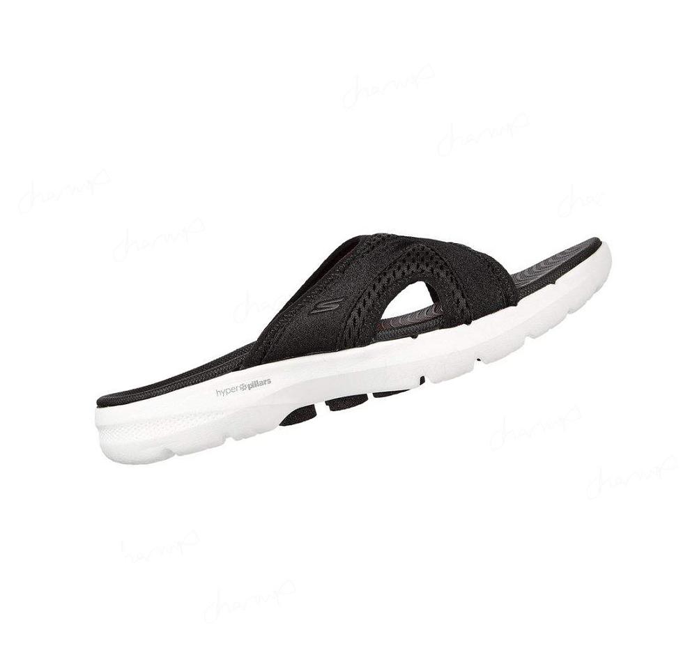 Sandalias Skechers GO WALK 6 - Beach View Mujer Negras Blancas | A803E_AR