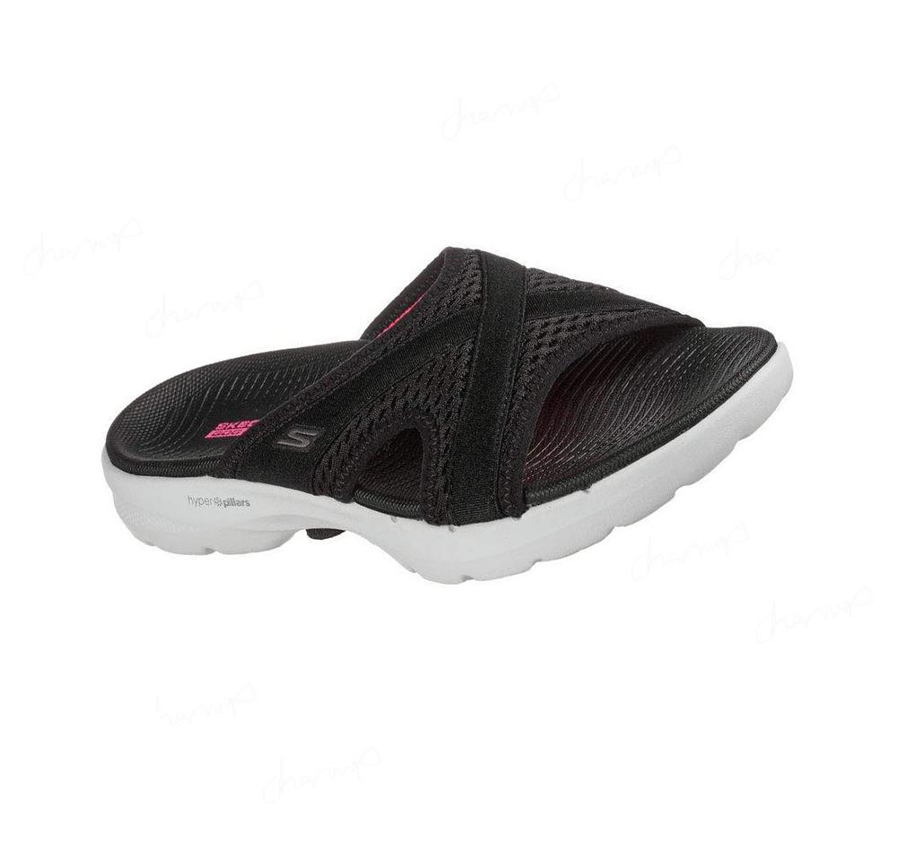 Sandalias Skechers GO WALK 6 - Beach View Mujer Negras Blancas | A803E_AR