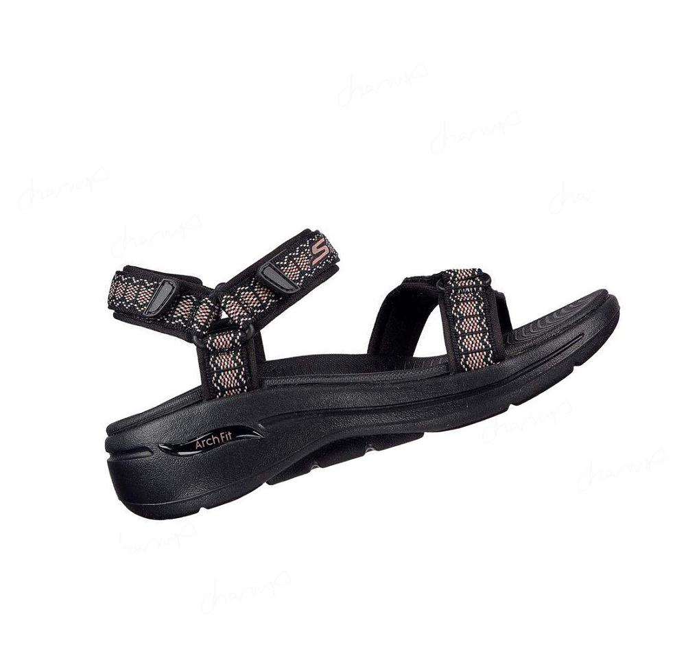 Sandalias Skechers GO WALK Arch Fit - Affinity Mujer Negras | 5301D_AR