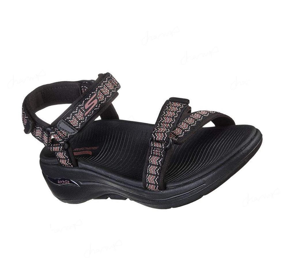 Sandalias Skechers GO WALK Arch Fit - Affinity Mujer Negras | 5301D_AR