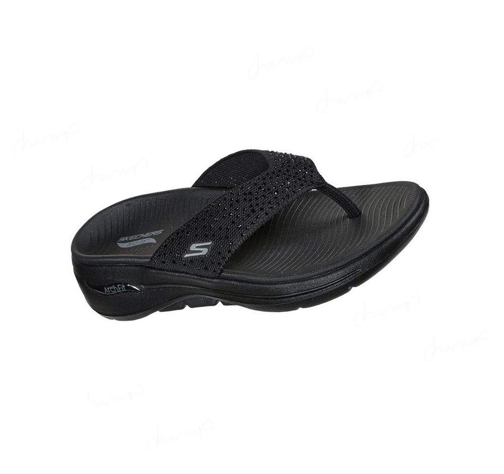 Sandalias Skechers GO WALK Arch Fit - Dazzle Mujer Negras | 5501B_AR