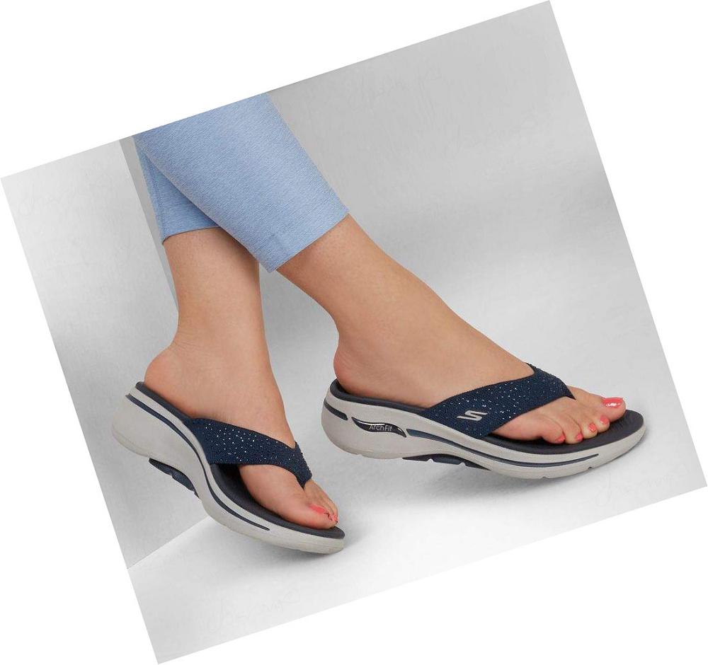 Sandalias Skechers GO WALK Arch Fit - Dazzle Mujer Azul Marino | 5A80R_AR