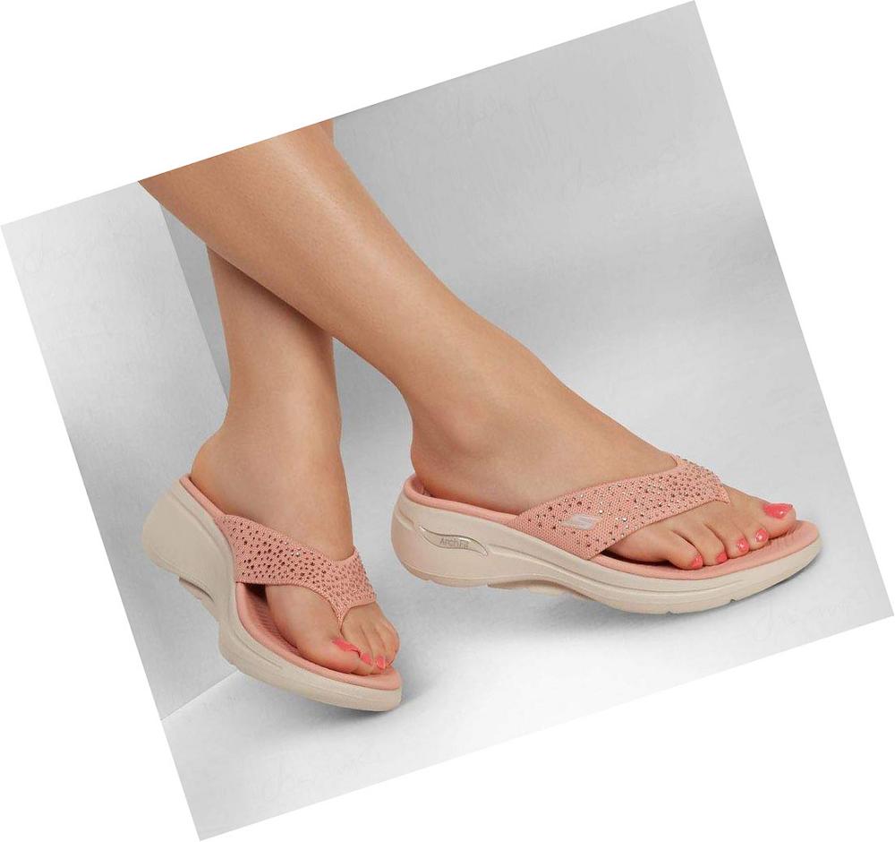 Sandalias Skechers GO WALK Arch Fit - Dazzle Mujer Rosas | 5AT85_AR