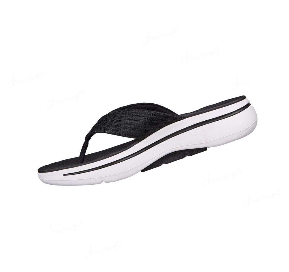 Sandalias Skechers GO WALK Arch Fit - Offshore Hombre Negras Blancas | 6308C_AR