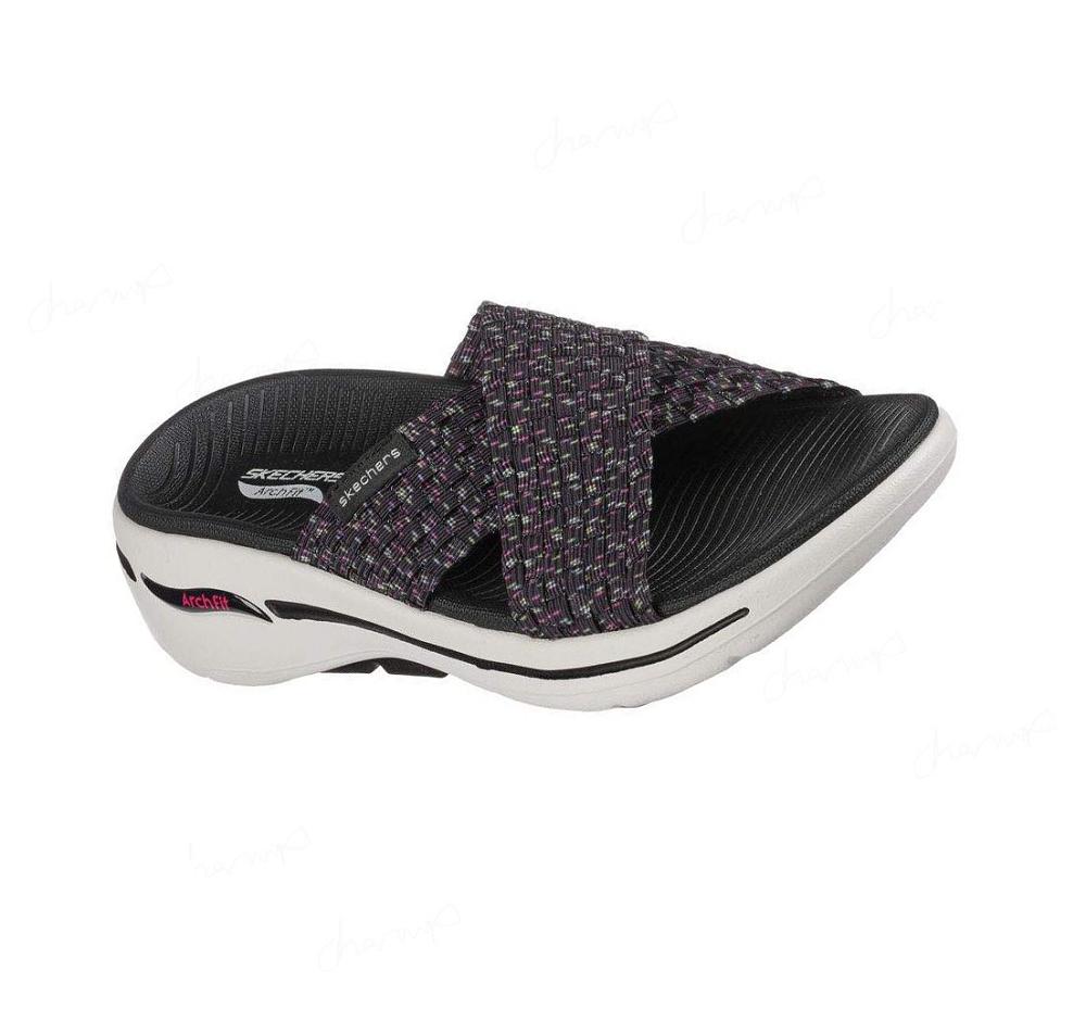 Sandalias Skechers GO WALK Arch Fit - Soiree Mujer Negras Multicolor | 5328A_AR