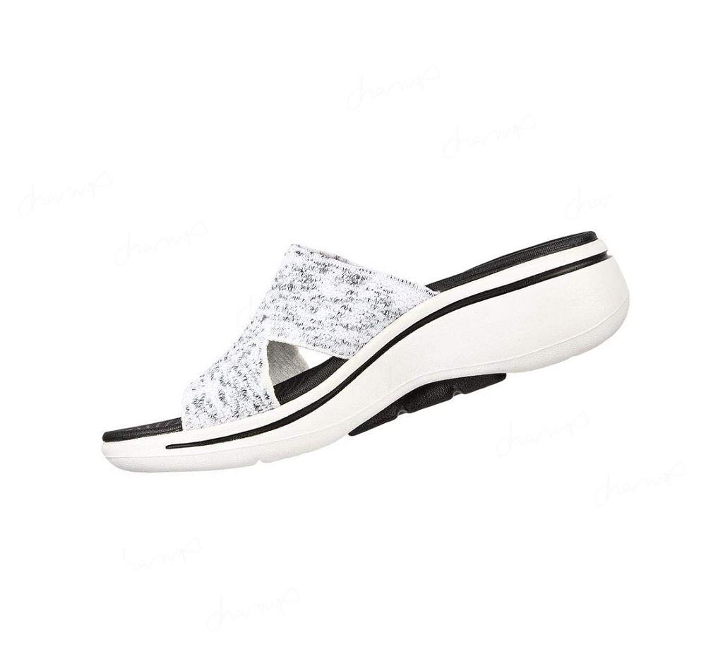 Sandalias Skechers GO WALK Arch Fit - Sweet Bliss Mujer Blancas Negras | 5353D_AR