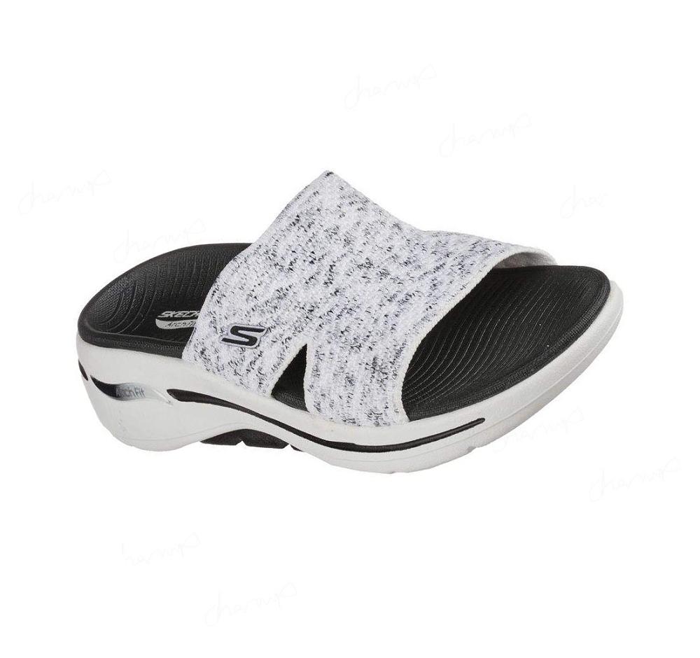 Sandalias Skechers GO WALK Arch Fit - Sweet Bliss Mujer Blancas Negras | 5353D_AR