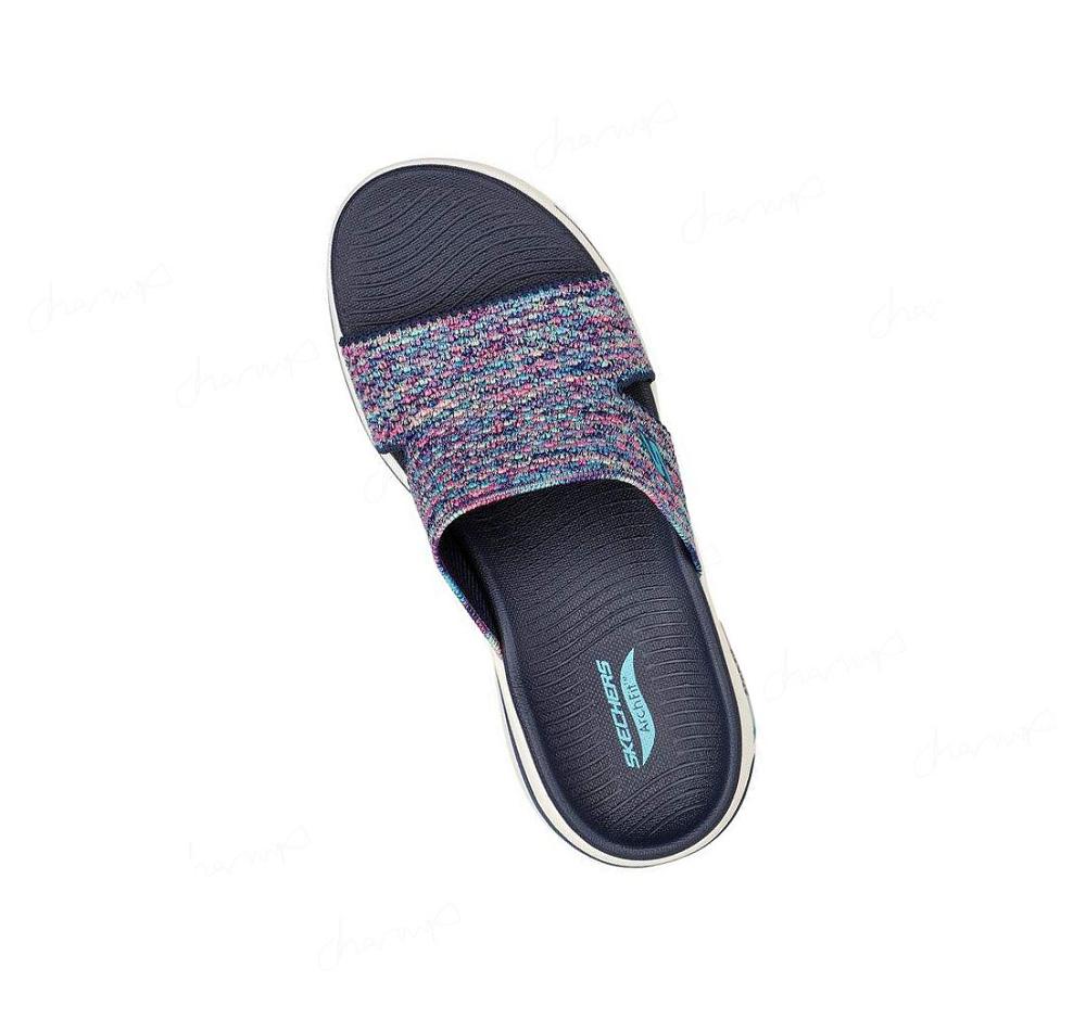 Sandalias Skechers GO WALK Arch Fit - Sweet Bliss Mujer Azul Marino Multicolor | 5355Q_AR