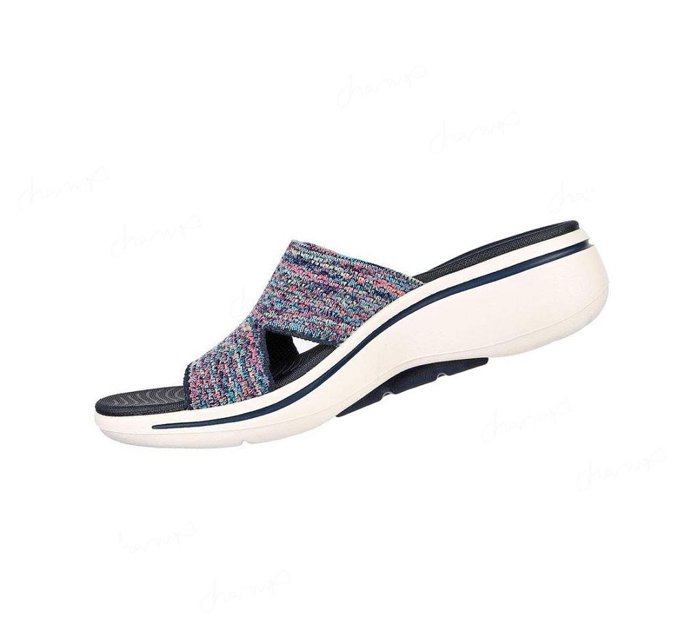 Sandalias Skechers GO WALK Arch Fit - Sweet Bliss Mujer Azul Marino Multicolor | 5355Q_AR