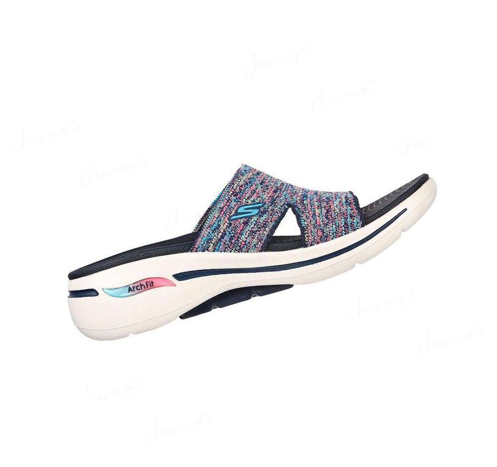 Sandalias Skechers GO WALK Arch Fit - Sweet Bliss Mujer Azul Marino Multicolor | 5355Q_AR