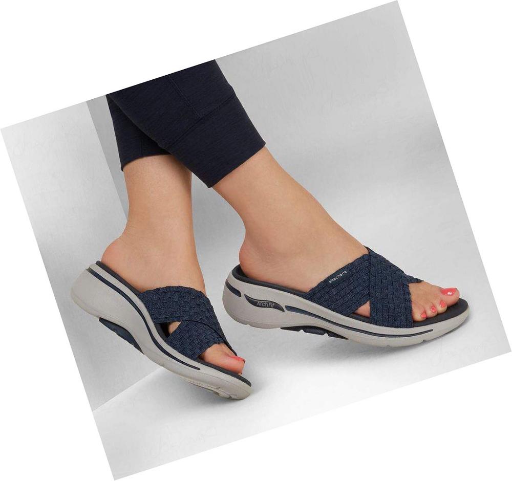 Sandalias Skechers GO WALK Arch Fit - Wondrous Mujer Azul Marino | 531T8_AR