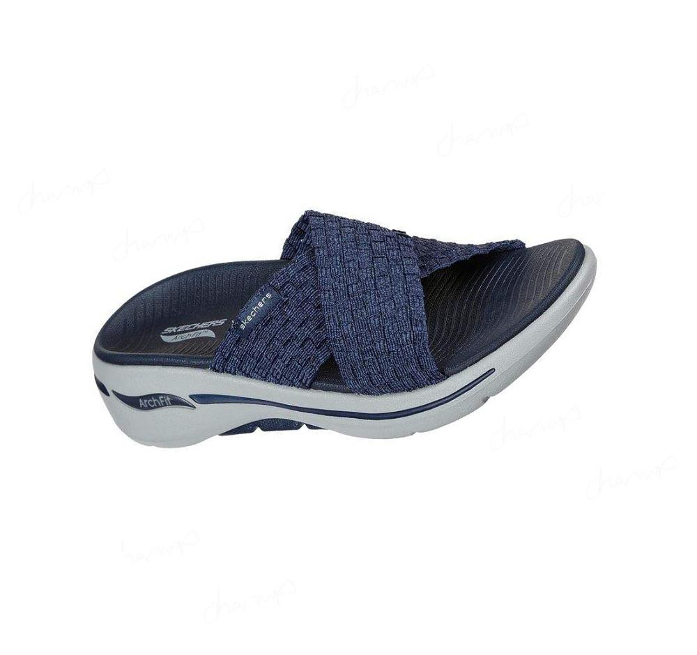 Sandalias Skechers GO WALK Arch Fit - Wondrous Mujer Azul Marino | 531T8_AR