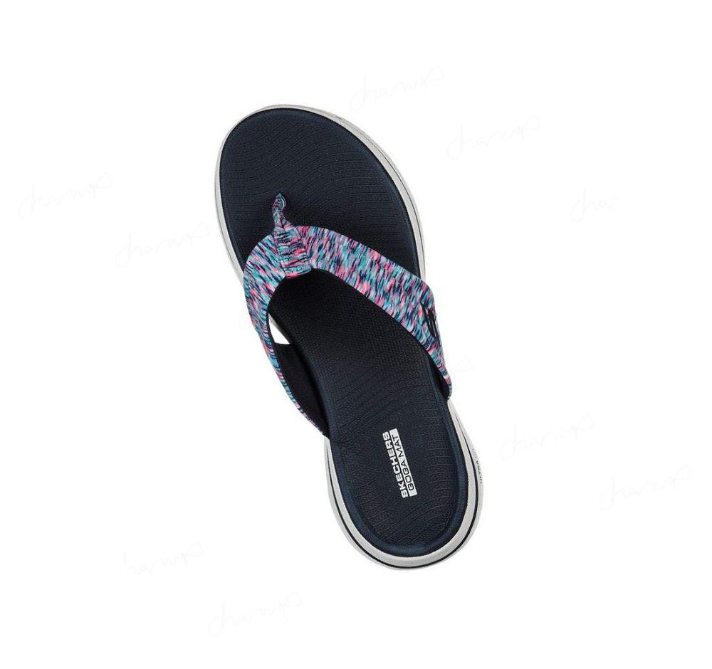 Sandalias Skechers GOwalk 5 - Destined Mujer Azul Marino Multicolor | ATT8R_AR