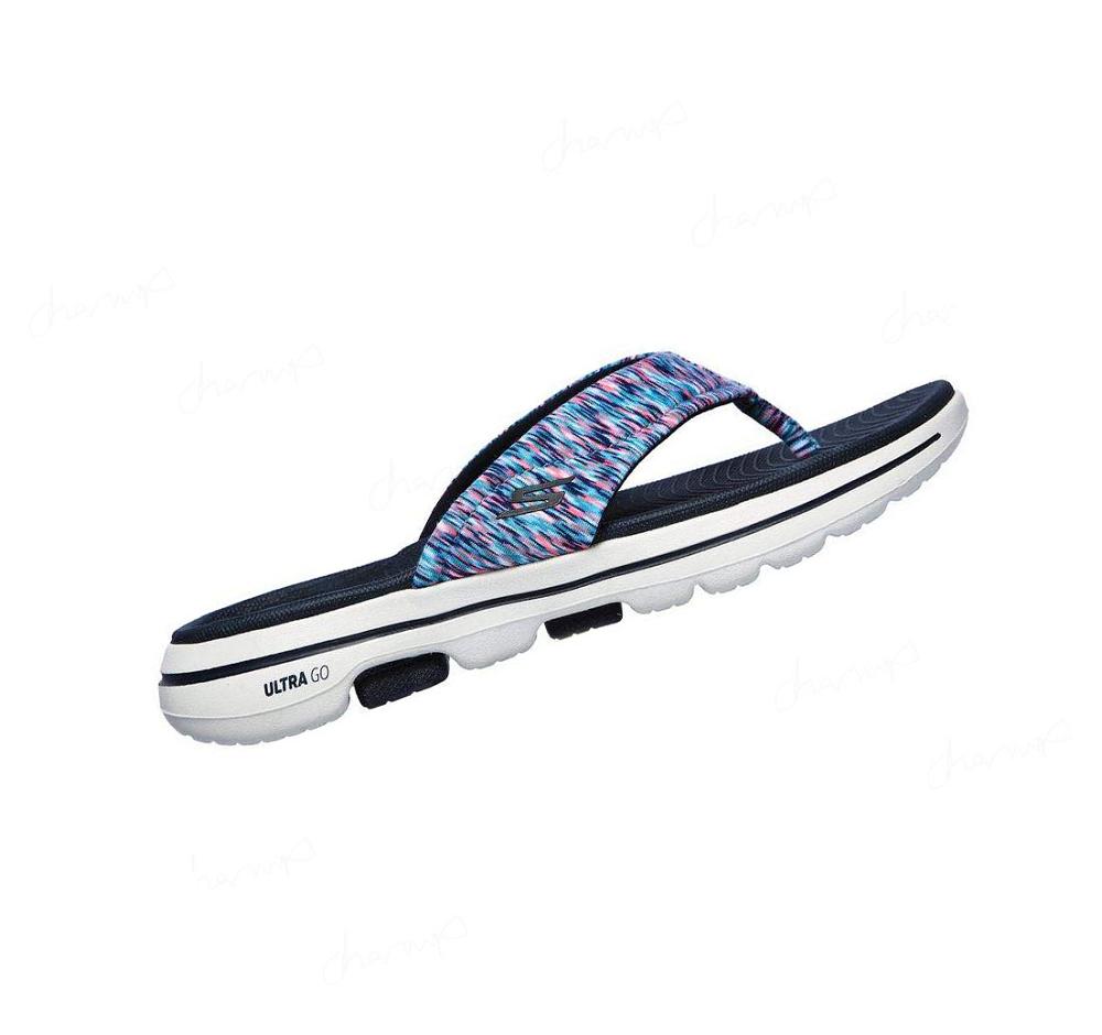 Sandalias Skechers GOwalk 5 - Destined Mujer Azul Marino Multicolor | ATT8R_AR