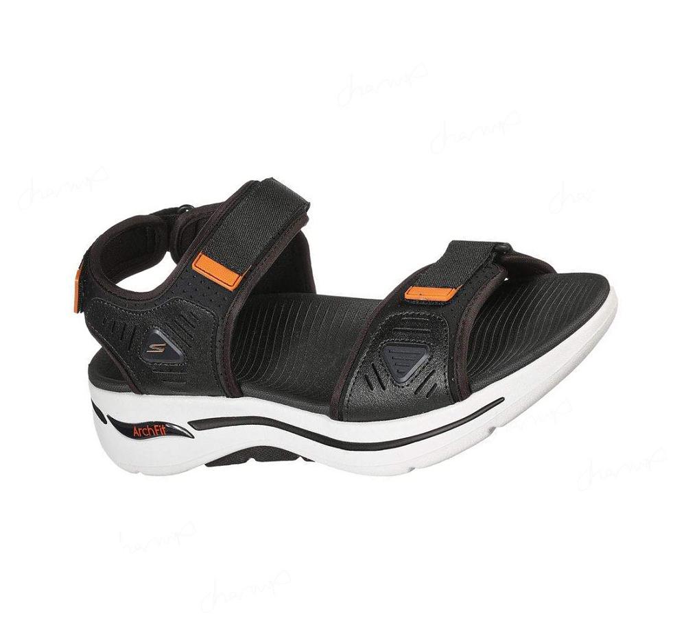 Sandalias Skechers GOwalk Arch Fit Hombre Negras Blancas | 63838_AR