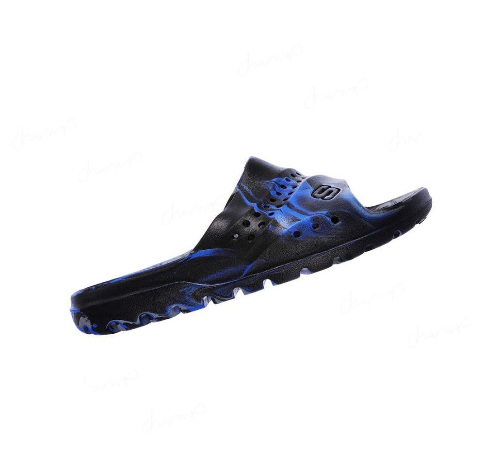 Sandalias Skechers Hogan - Aqua Spurt Niño Negras Azules | T6033_AR