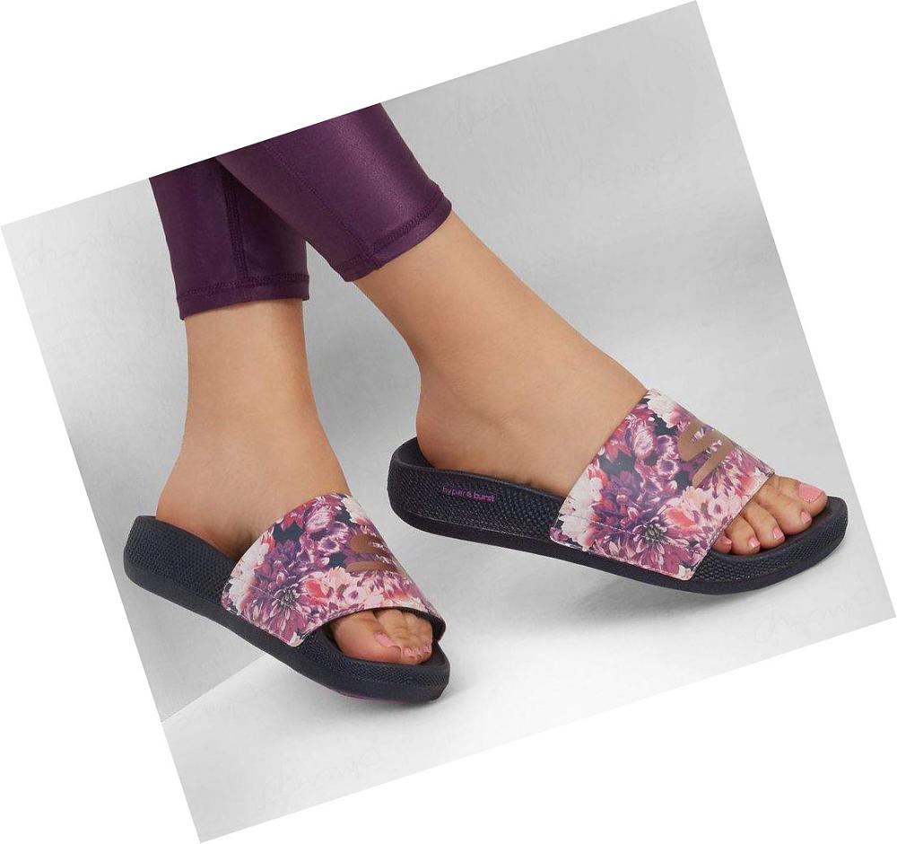 Sandalias Skechers Hyper Chanclas - Floral Blooms Mujer Azul Marino Multicolor | A592C_AR