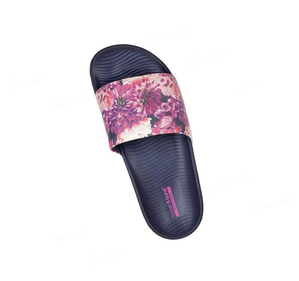 Sandalias Skechers Hyper Chanclas - Floral Blooms Mujer Azul Marino Multicolor | A592C_AR