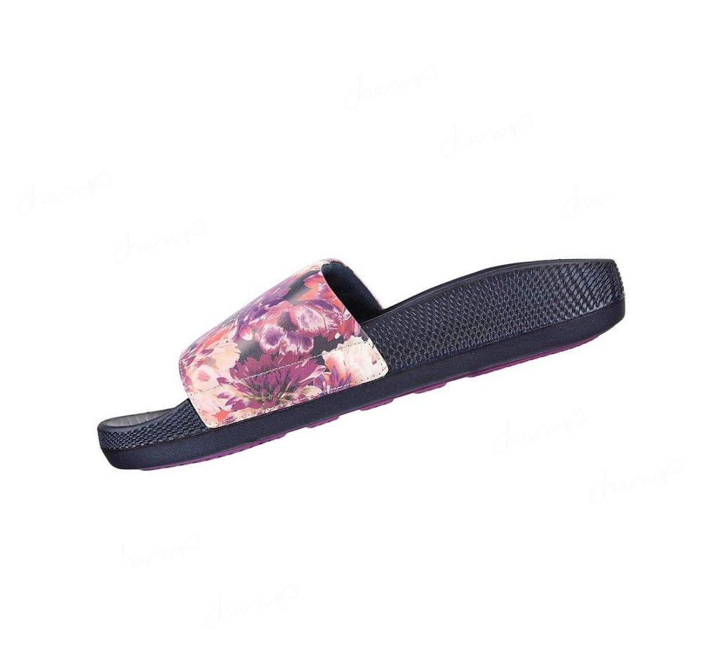 Sandalias Skechers Hyper Chanclas - Floral Blooms Mujer Azul Marino Multicolor | A592C_AR