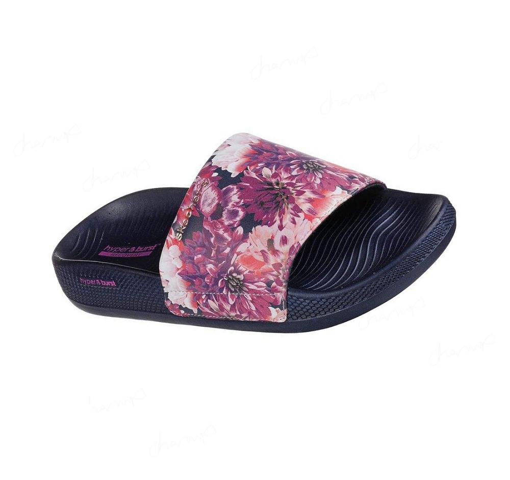 Sandalias Skechers Hyper Chanclas - Floral Blooms Mujer Azul Marino Multicolor | A592C_AR