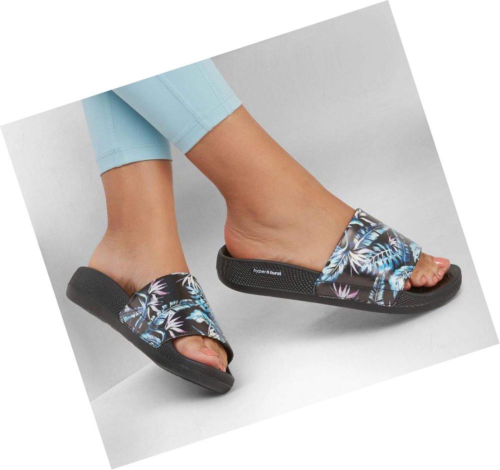 Sandalias Skechers Hyper Chanclas - Island Palms Mujer Negras Multicolor | A580W_AR