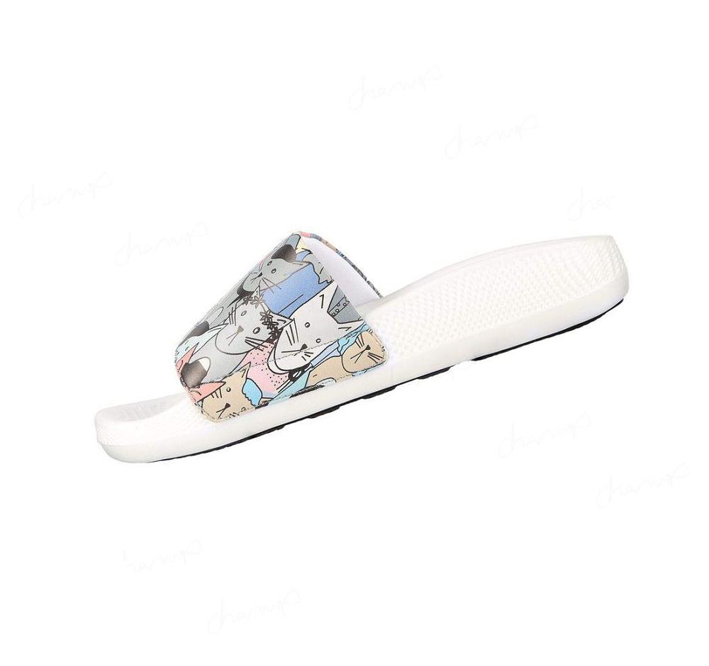 Sandalias Skechers Hyper Chanclas - Pawsome Mujer Blancas Multicolor | A605P_AR