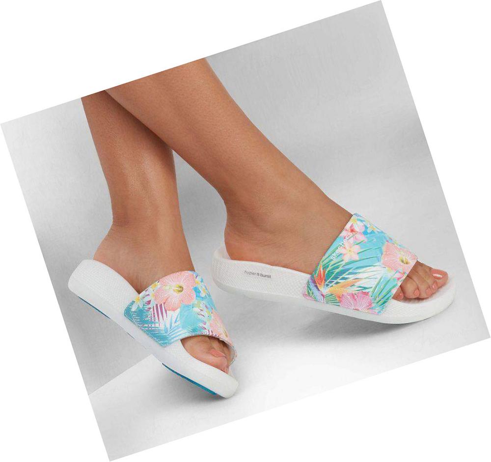 Sandalias Skechers Hyper Chanclas - Tropical Mujer Blancas Multicolor | A5T8K_AR