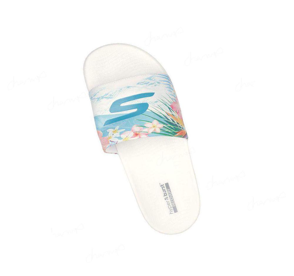 Sandalias Skechers Hyper Chanclas - Under the Palms Mujer Blancas Multicolor | A5T6A_AR