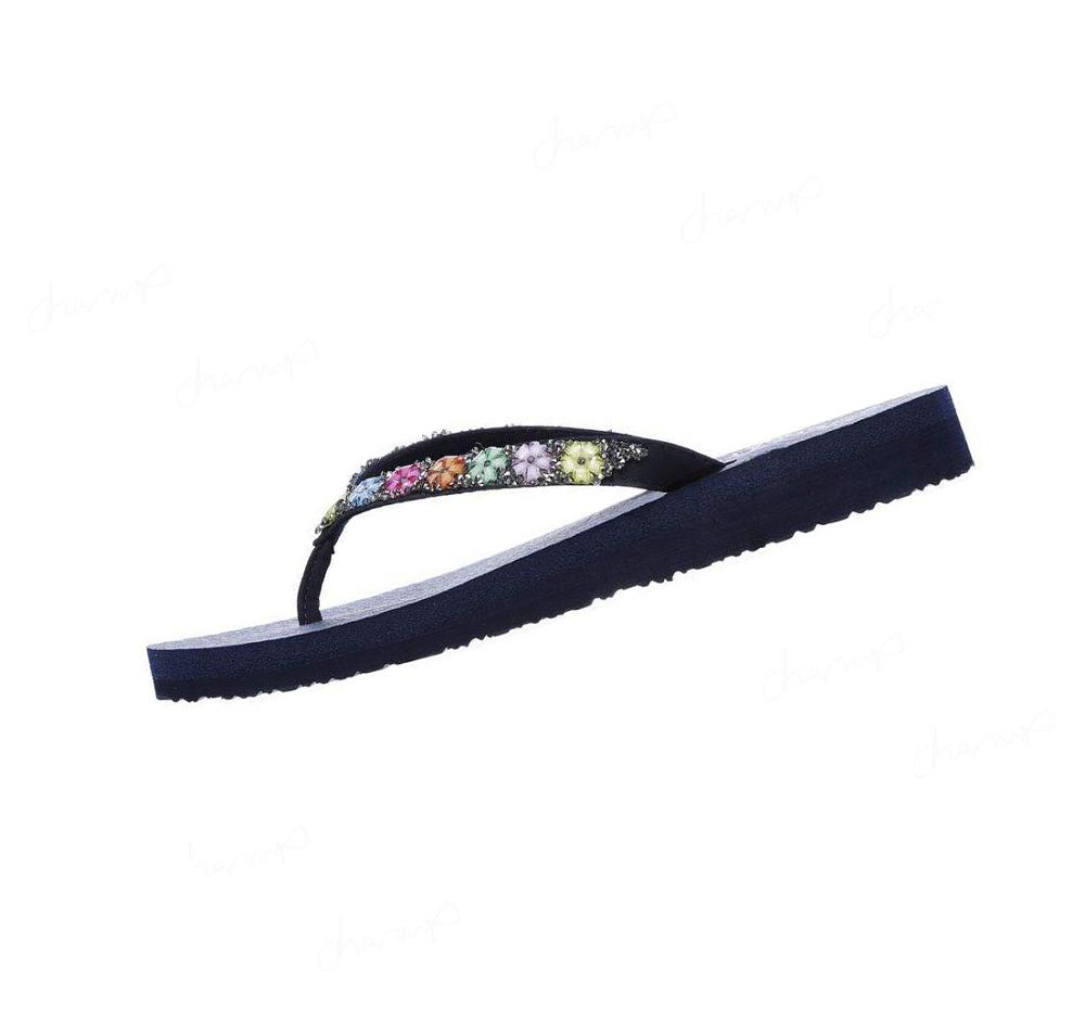 Sandalias Skechers Meditation - Daisy Delight Mujer Azul Marino | 56A2A_AR