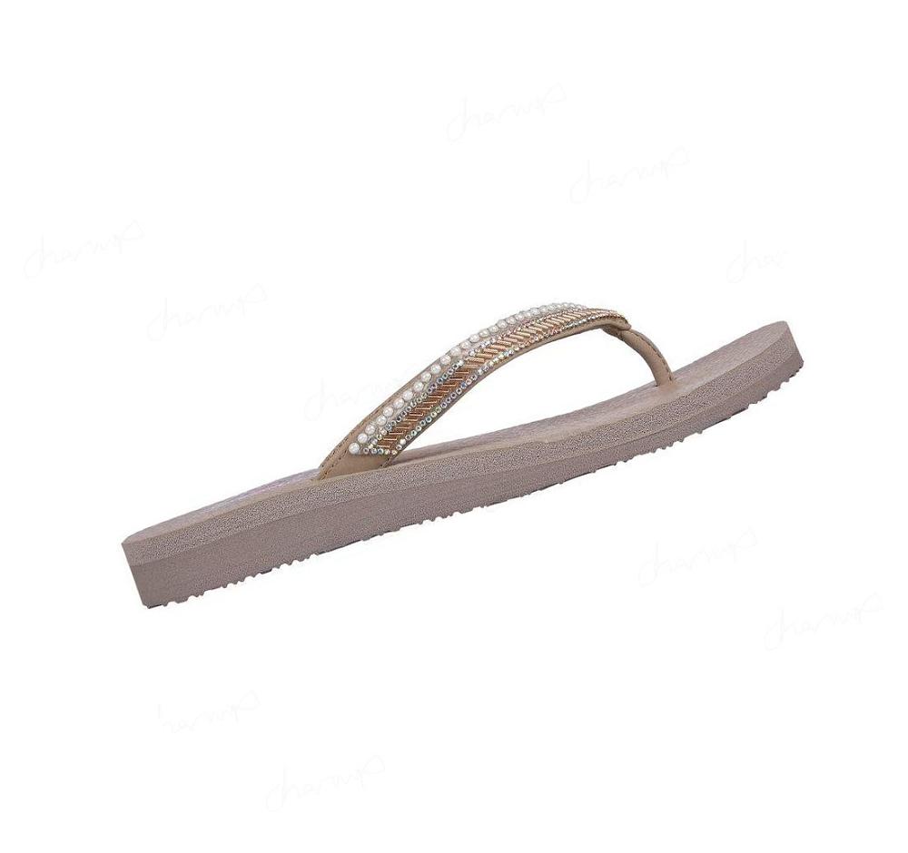 Sandalias Skechers Meditation - Fancy Pearl Mujer Gris Marrones | 566TQ_AR