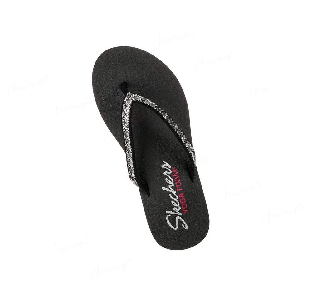 Sandalias Skechers Meditation - Perfect 10 Mujer Negras Plateadas | 56558_AR