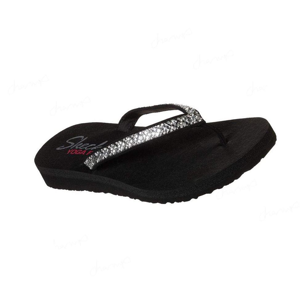 Sandalias Skechers Meditation - Perfect 10 Mujer Negras Plateadas | 56558_AR