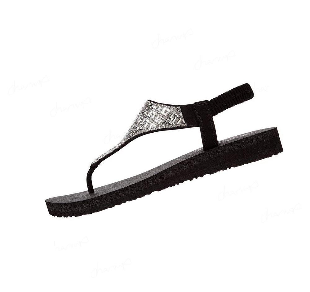 Sandalias Skechers Meditation - Sweet Rock Mujer Negras | 55T8L_AR